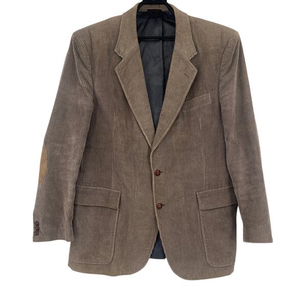 Vtg Courtenay Corduroy Mens Blazer Sz XL Preppy Elbow Patch Academia 90s Poland - Picture 1 of 13